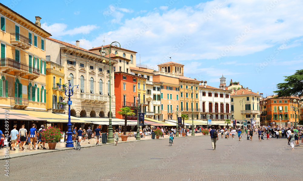 Piazza Bra is the historic center of Verona.