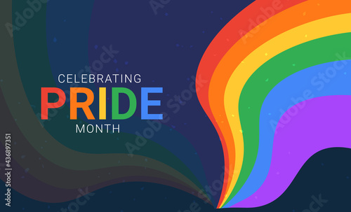 Celebrating pride month. Horizontal banner for LGBT events.