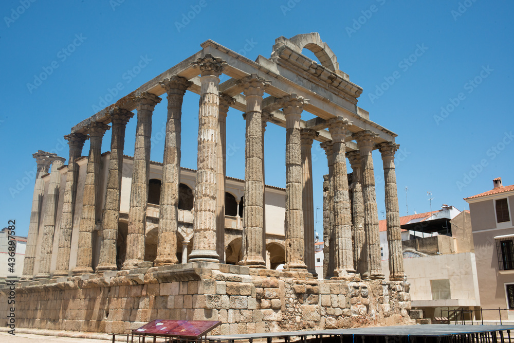 Temple of Diana. Roman Forum at Merida, Extremadura, Spain, Europe