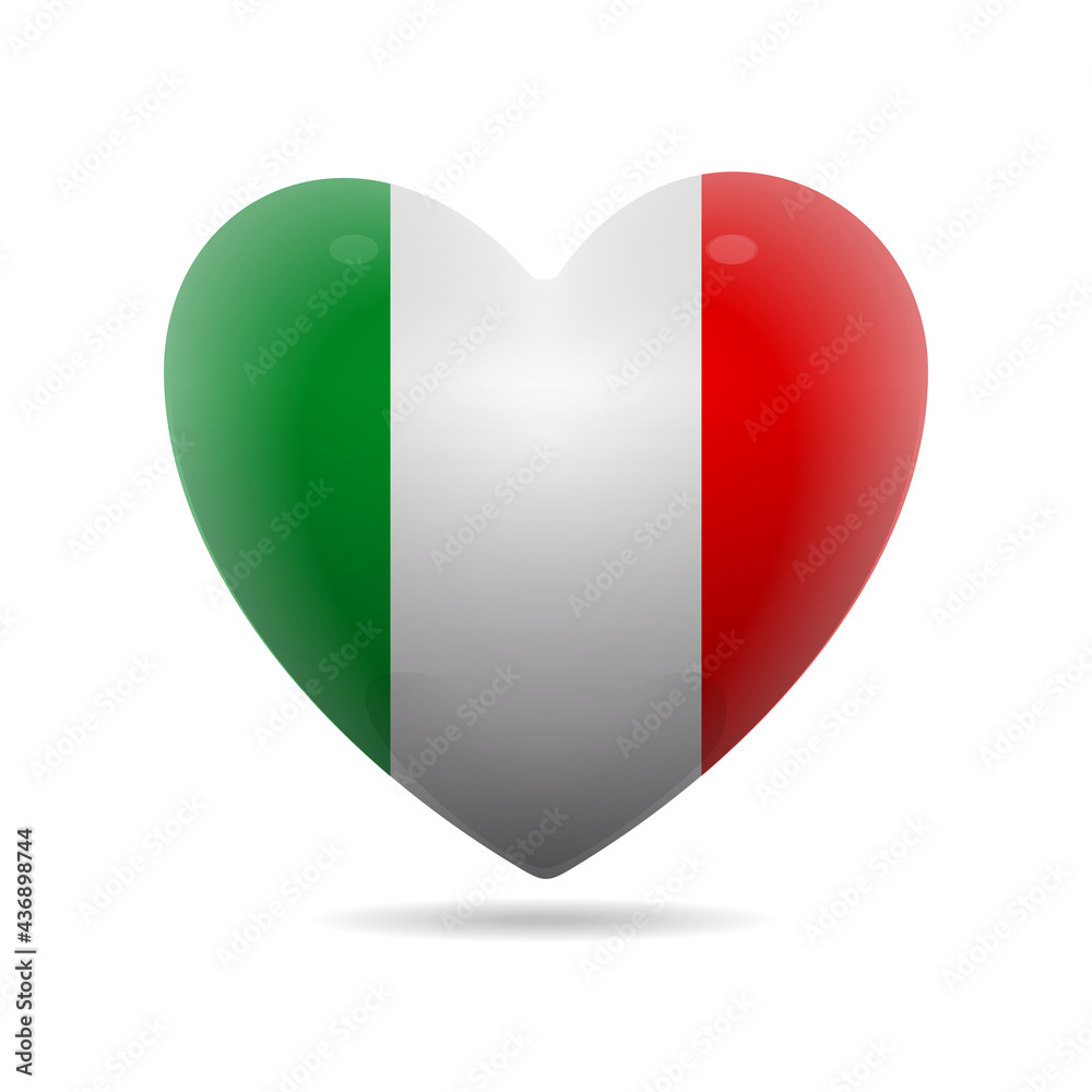 Italian flag heart shape icon, vector illustration Italian flag heart shape icon, vector illustration