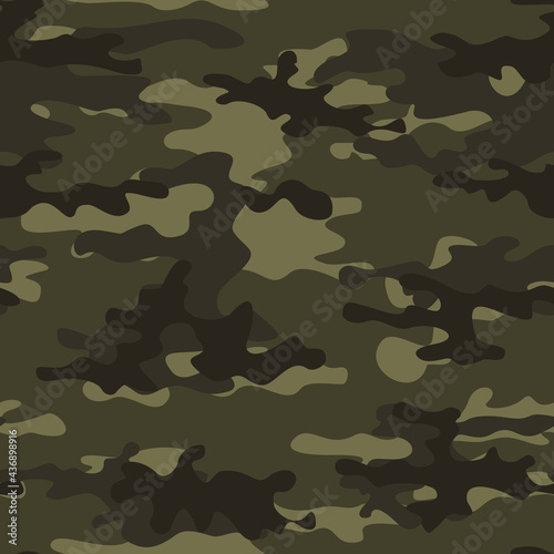 Abstraction army camo, repeat background, trendy shape pattern, vector illustration.