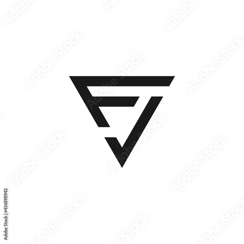Initial FJ with a triangle shape. logo design vector