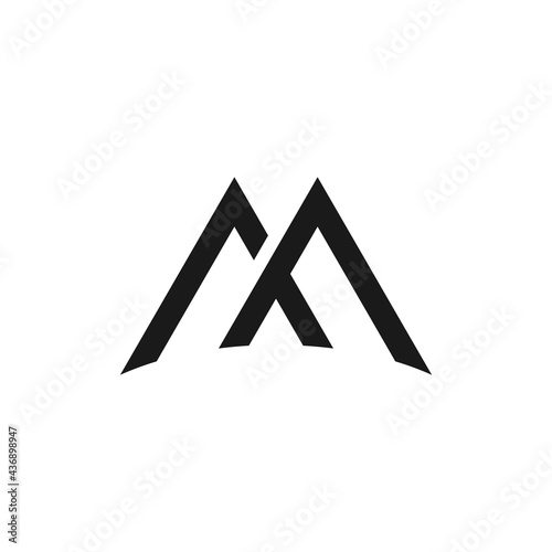 Initial MF with a triangle shape. logo design vector