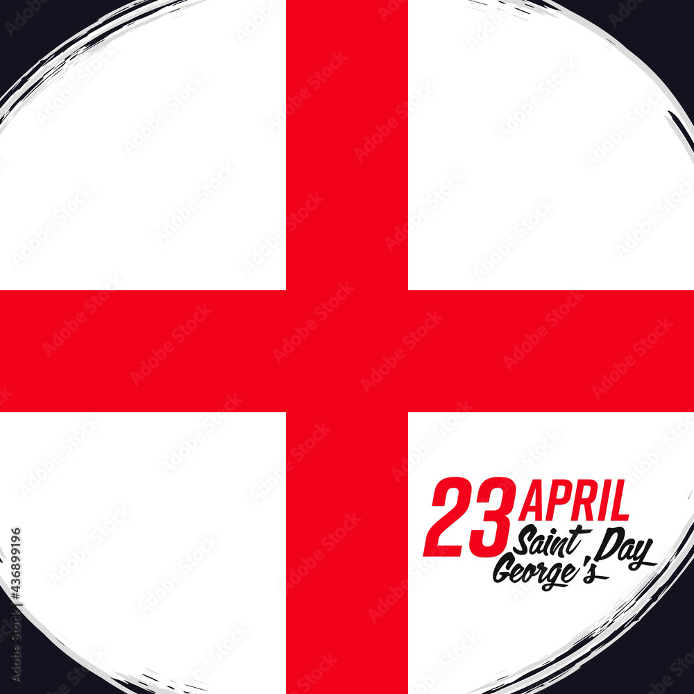 Obraz premium 23 April, National England Day. St George's Day, England flag, banner with grunge brush.