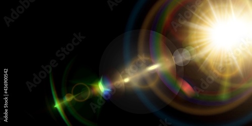  Flare Lens stock Image black back ground