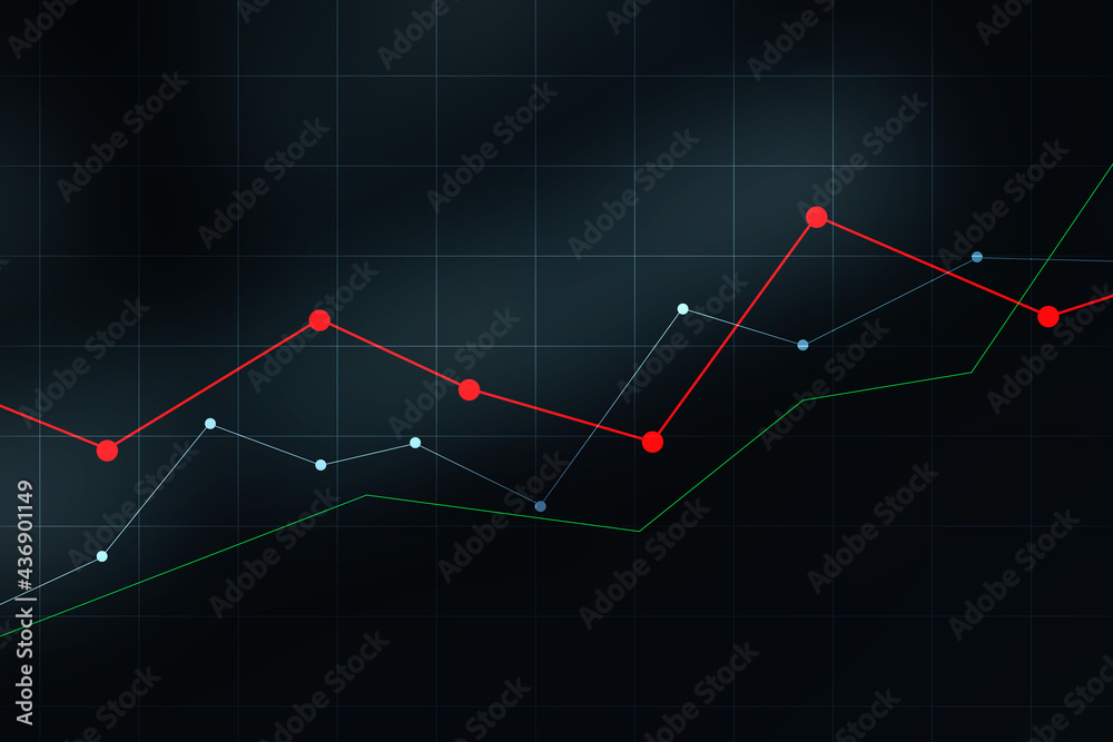 Obraz premium 2d rendering Stock market online business concept. business Graph