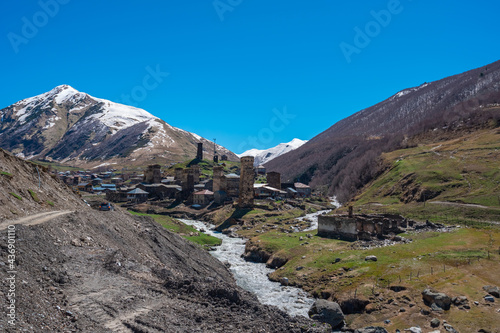 View of the Ushguli village at the foot of Mt. Shkhara © k_samurkas