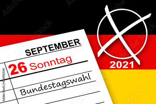 Kalender Sonntag 26. September Bundestagswahl 2021 photo