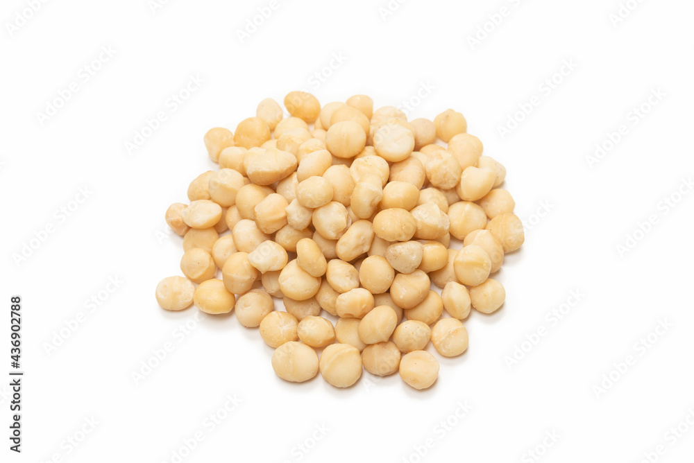 Macadamia nuts isolated on white background. Macadamia nuts isolated on white background.