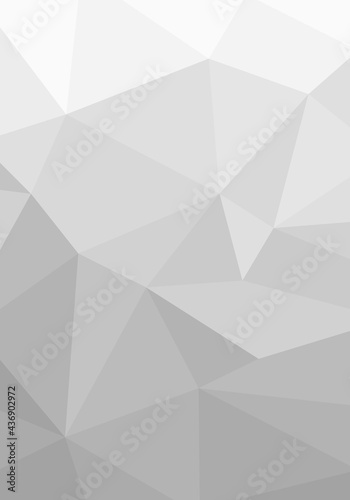 Abstract background. Geometric pattern low polygonal pattern, white gray gradient. Texture design for publications, cover, poster, leaflet, flyer, brochure, banner, wall. Vector illustration.
