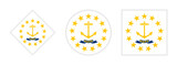 rhode island flag icon set. isolated on white background