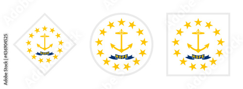rhode island flag icon set. isolated on white background