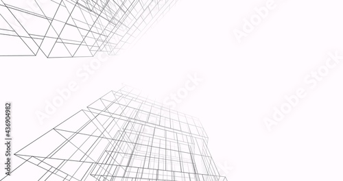 Fototapeta Naklejka Na Ścianę i Meble -  abstract architecture digital background 3d illustration