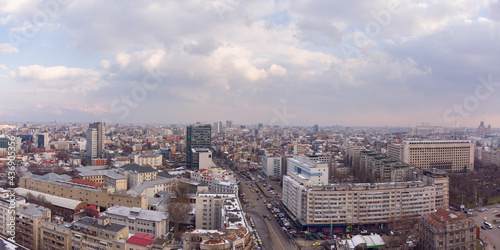 Cuadro en lienzo Aerial view of Bucharest, Romania