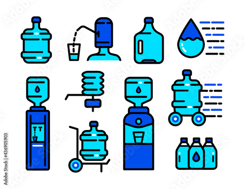 water cooler simple style icon set