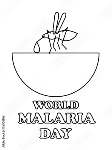 World malaria day coloring page,VECTOR DESIGN,