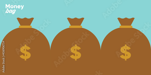Money. Vector flat illustration. Simple background illustration about money, finance and business. Funny cartoon style. Perfect for social banner, cover, poster or flyer.