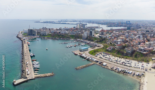 Aerial view of the touristic harbor in Constanta, Romania © Andrei