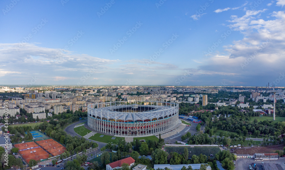 Obraz na płótnie Aerial view of the National Arena in Bucharest, Romania w salonie