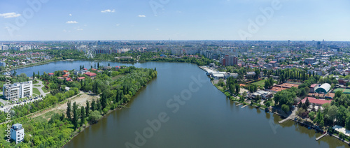 Aerial view of Floreasca area in Bucharest, Romania photo