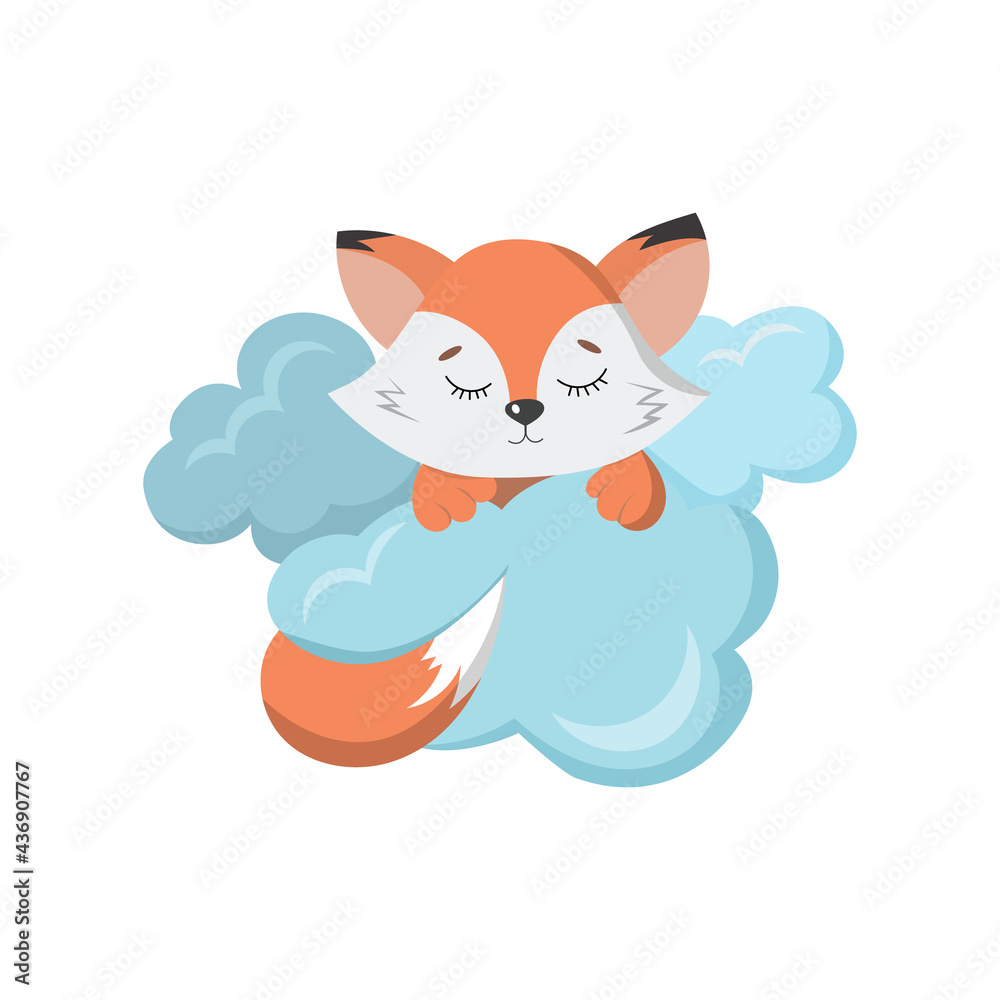 Сute fox with clouds Сute fox with clouds