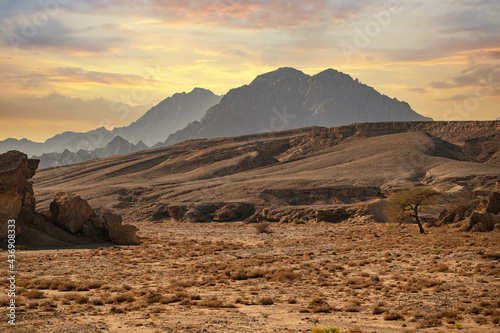 sinai mountains. mountains Sharm el Sheikh at the southern tip of the Sinai Peninsula. Mountains of Sinai peninsula. Sinai desert. Egypt. Magnificent Landscape photo