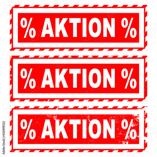 snvi26 SetNewVectorIllustration snvi - 3 set sale banner . % AKTION % . Rabatt - filled and grunge version - simple flat transparent vector illustration . AI10 / EPS10 . g10584