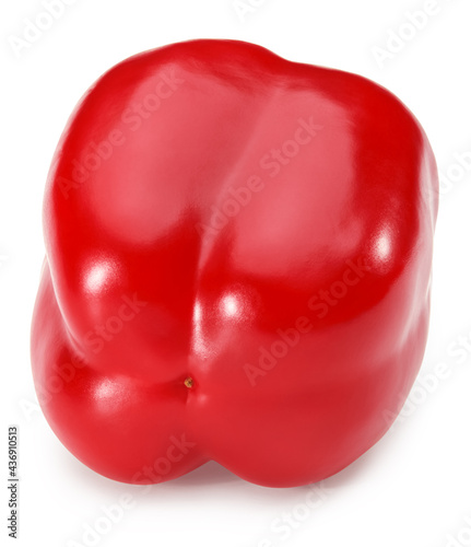 one red sweet bell pepper isolated on white background. clipping path © Tatiana