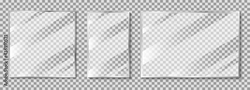 Vector realistic mirrors set frames. Vector illustration
