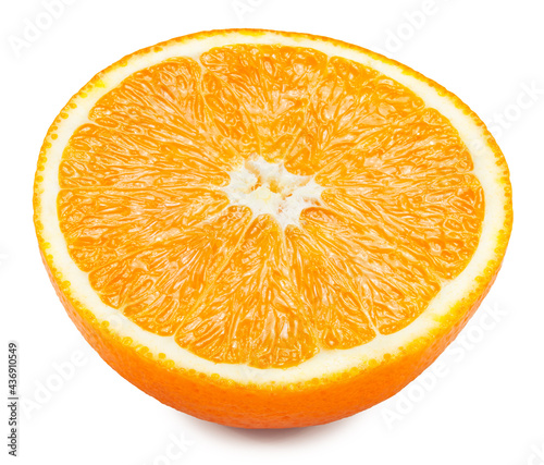 cut of orange isolated on white background. clipping path