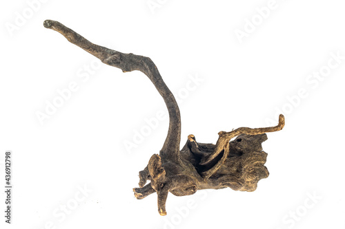 old piece of wood on a white isolated background