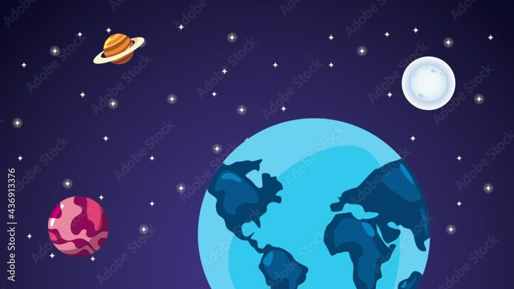 outer space scene with earth and planets outer space scene with earth and planets