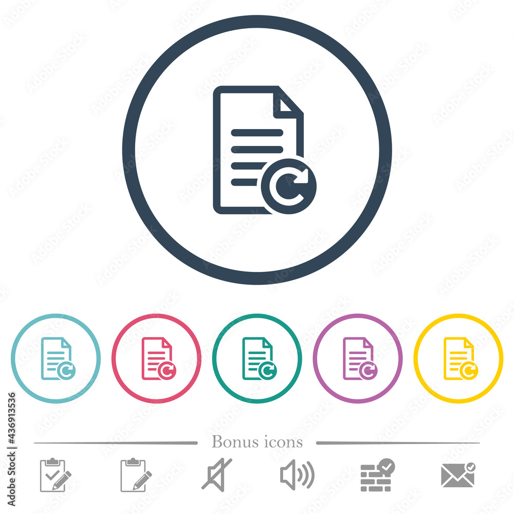 Redo document changes flat color icons in round outlines Redo document changes flat color icons in round outlines