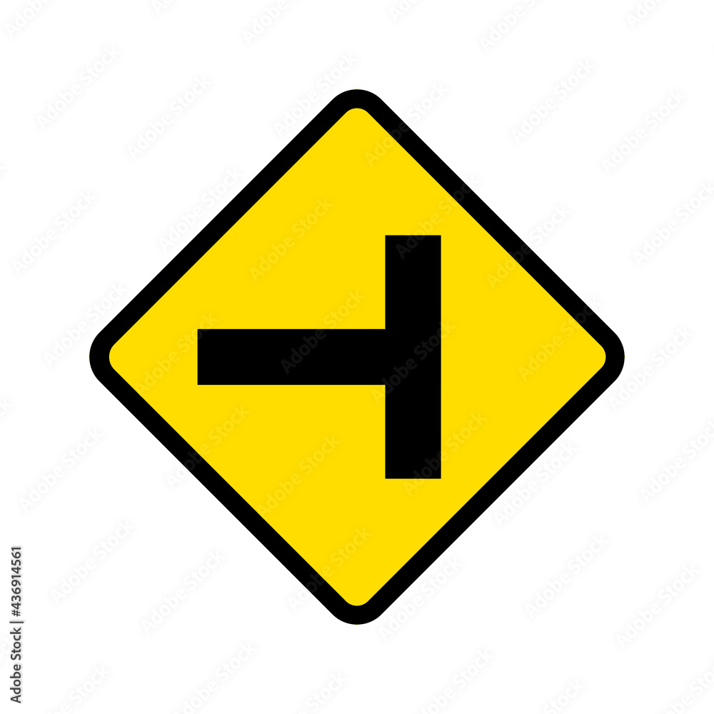 Caution Sign Road on isolated background. Left sign. Caution Sign Road on isolated background. Left sign.