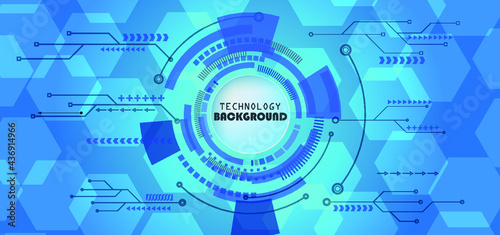 Abstract technology background with various technology elements Hi-tech communication concept innovation background Circle empty space for your text