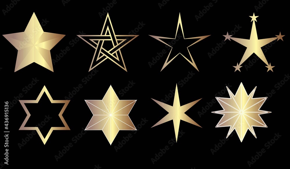Obraz premium Stars Sparkling Shining Golden 
