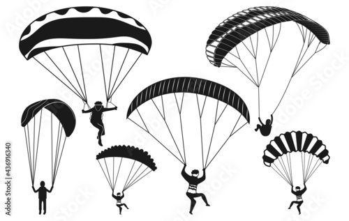 Paragliding, Paragliding vector, paraglider clipart, Paragliders design vector, Flying Paragliding Silhouettes, Paragliding