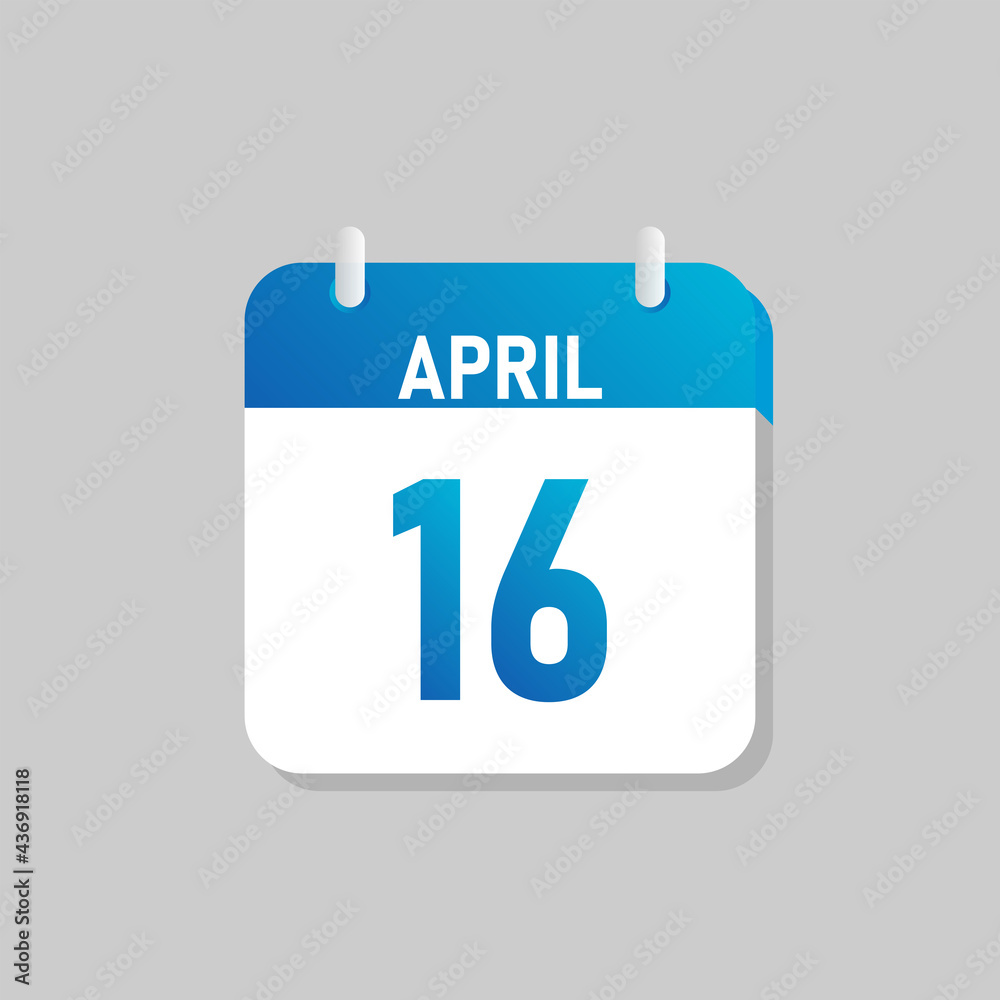 White daily calendar Icon April in a Flat Design style. Easy to edit Isolated vector Illustration. White daily calendar Icon April in a Flat Design style. Easy to edit Isolated vector Illustration.