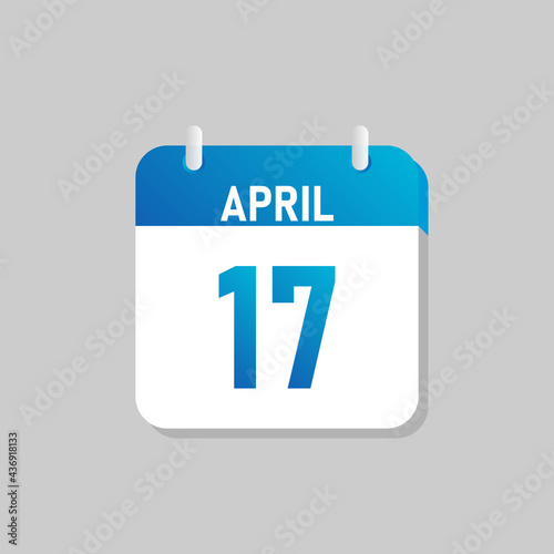 White daily calendar Icon April in a Flat Design style. Easy to edit Isolated vector Illustration.