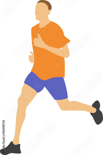 Joven corriendo. Fondo transparente