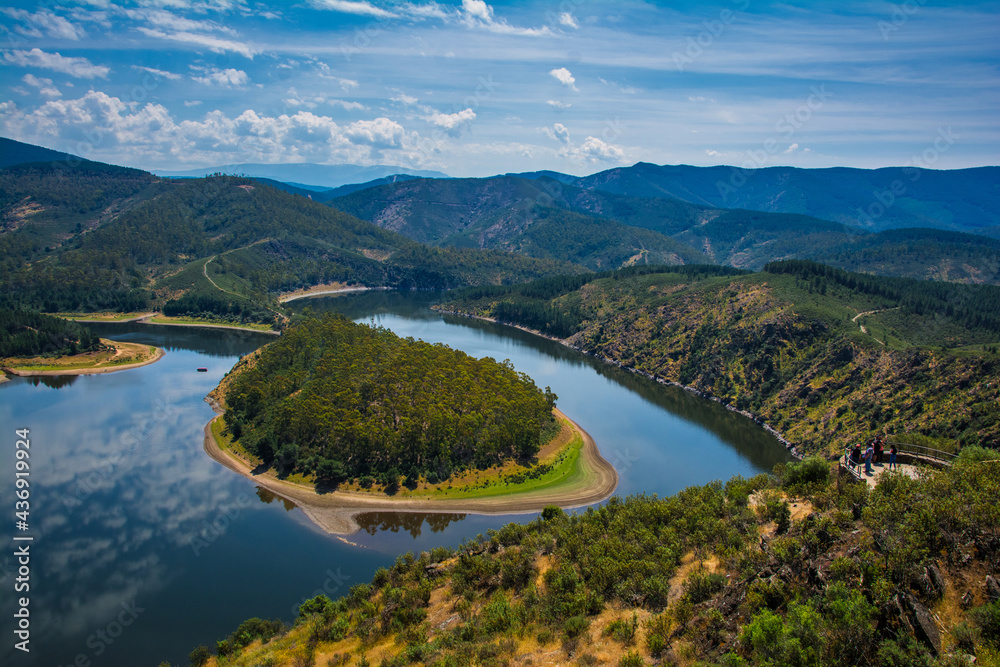 Meandro De Melero, Located In Extremadura Spain. Landscape Of Nature And The Alagón River.