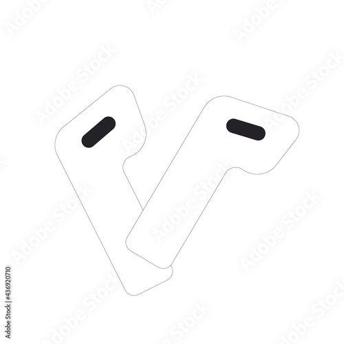 Earphones isolated on white background.  Headphones. Vector illustration
