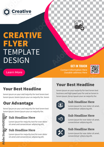 Modern And Creative brochure design, cover layout, annual report, poster, corporate flyer A4 size Template Design