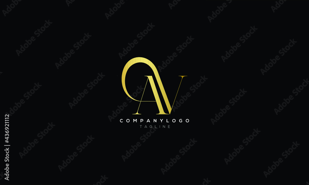 AV VA A AND V Abstract initial monogram letter alphabet logo design