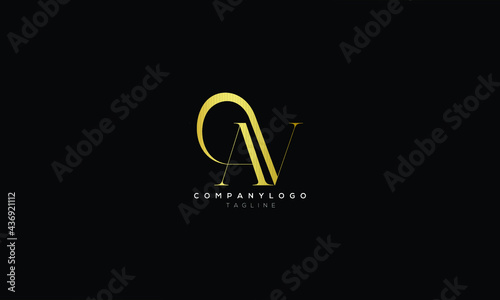 AV VA A AND V Abstract initial monogram letter alphabet logo design