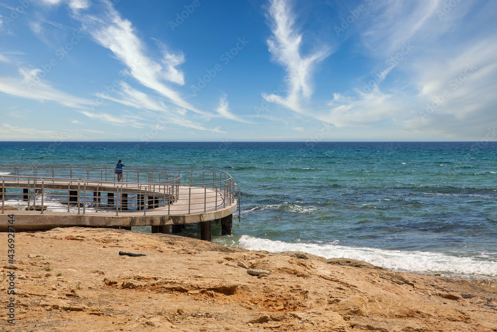 Ayia Napa beach promenade seafront, Cyprus.