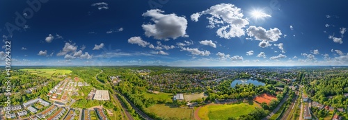 Droneshot of Darmstadt City in Germany 360° Panorama