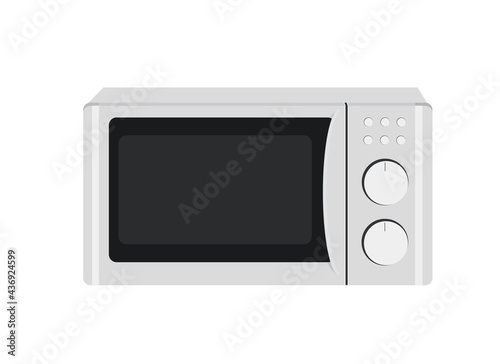 Microwave. Illustration of a modern microwave oven with a digital menu. © Sunny_baby