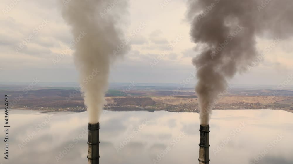 Drone footage of the highly pressurized steam travels through pipes. Hydroelectric facilities