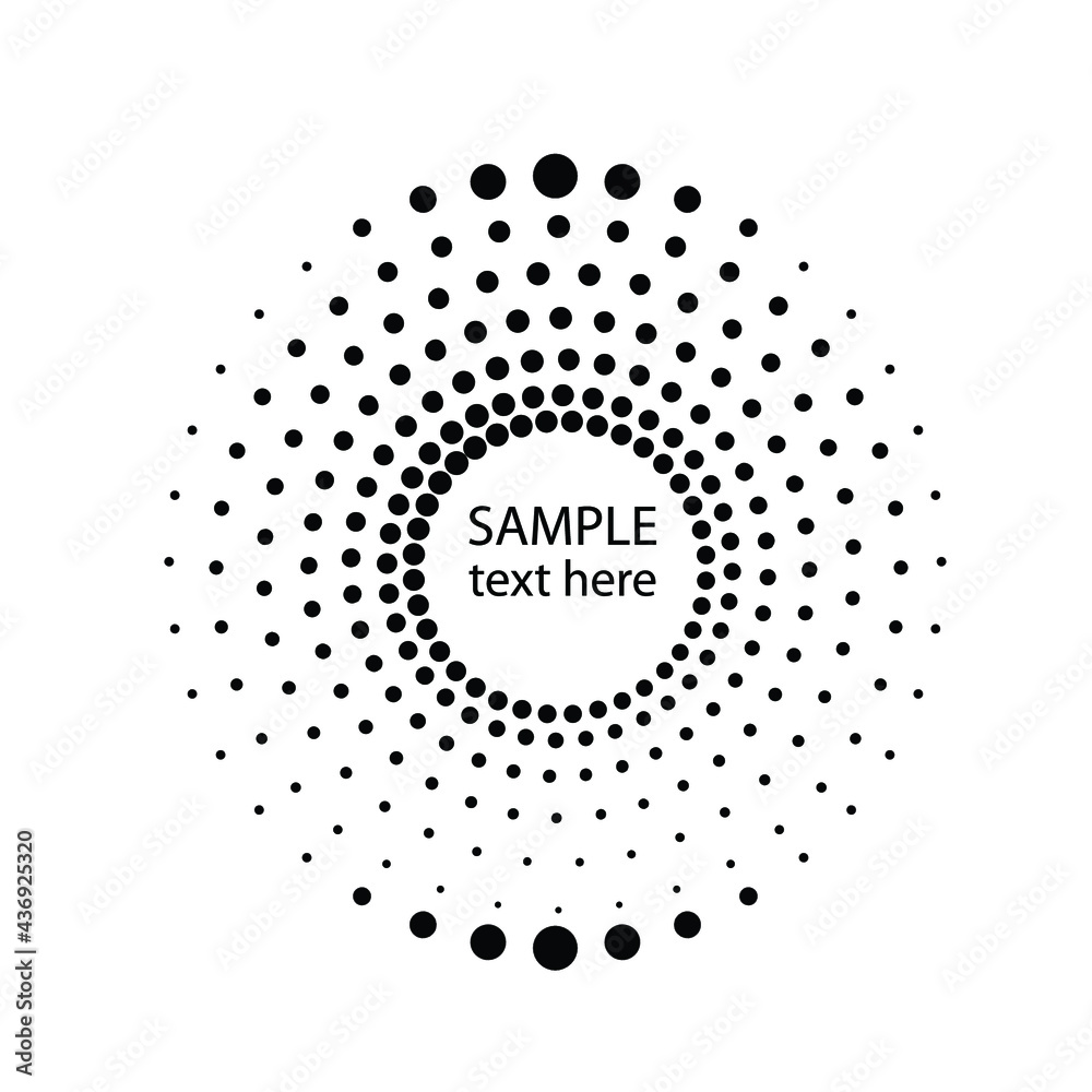 Halftone dots in circle form. round logo . vector dotted frame . design element Halftone dots in circle form. round logo . vector dotted frame . design element